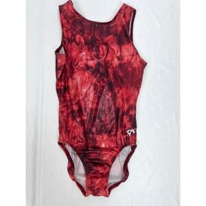 GK Leotard Adult Small Red Shiny Gymanstics Sleeveless Dance